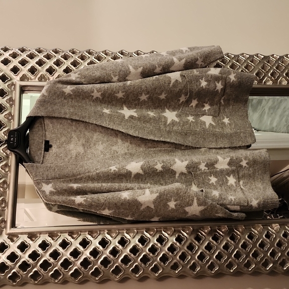 Cardigan Grey with White Stars S/M - Picture 3 of 8